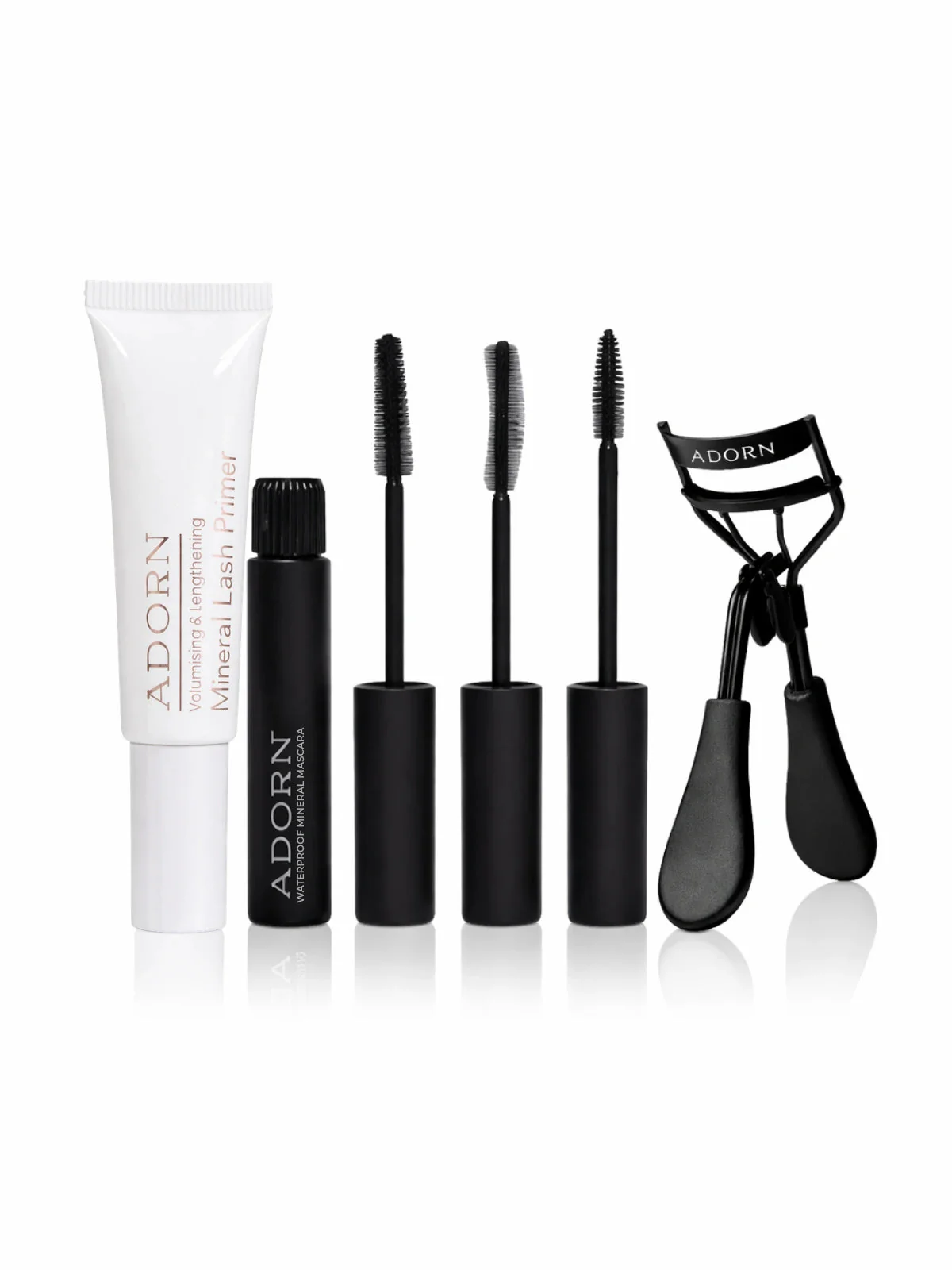Refillable Waterproof Mascara, Lash Primer + Lash Curler | 6 Pce Set